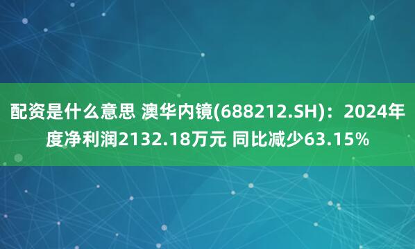 配资是什么意思 澳华内镜(688212.SH):2024年度净利润2132.18万元 同比减少63.15%