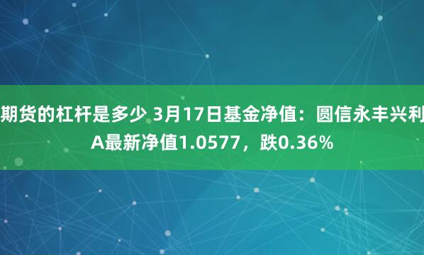 期货的杠杆是多少 3月17日基金净值:圆信永丰兴利A最新净值1.0577,跌0.36%