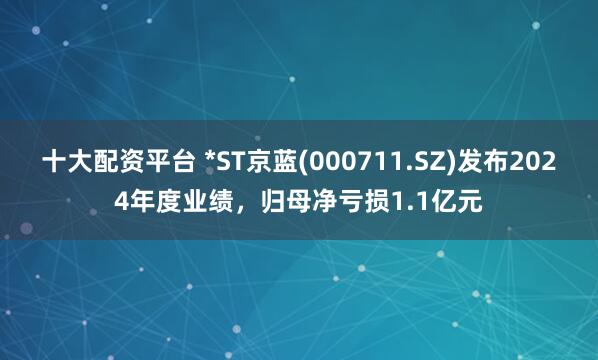 十大配资平台 *ST京蓝(000711.SZ)发布2024年度业绩，归母净亏损1.1亿元