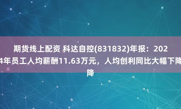 期货线上配资 科达自控(831832)年报:2024年员工人均薪酬11.63万元,人均创利同比大幅下降