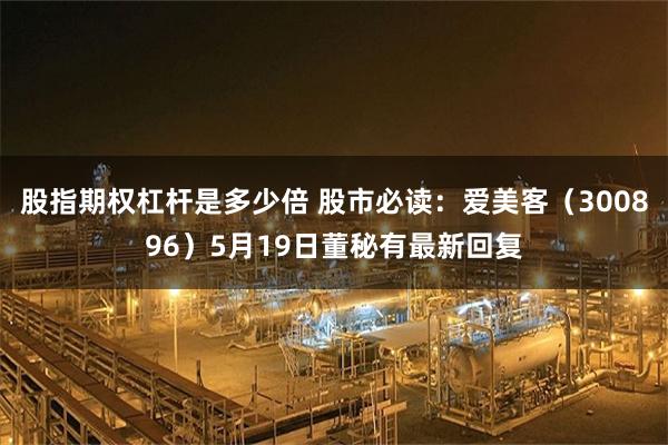 股指期权杠杆是多少倍 股市必读:爱美客(300896)5月19日董秘有最新回复