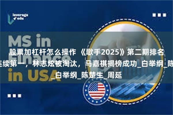 股票加杠杆怎么操作 《歌手2025》第二期排名:单依纯连续第一,林志炫被淘汰,马嘉祺揭榜成功_白举纲_陈楚生_周延