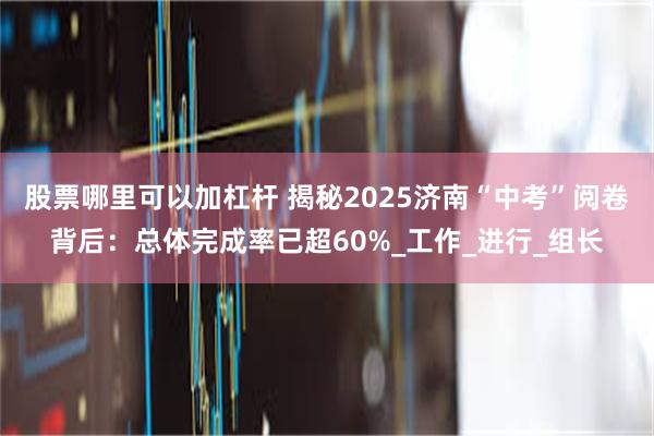 股票哪里可以加杠杆 揭秘2025济南“中考”阅卷背后:总体完成率已超60%_工作_进行_组长