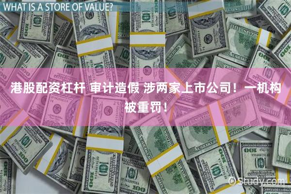 港股配资杠杆 审计造假 涉两家上市公司!一机构被重罚!