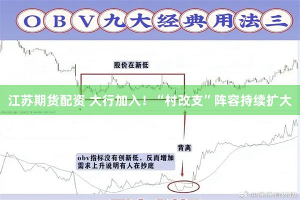 江苏期货配资 大行加入!“村改支”阵容持续扩大