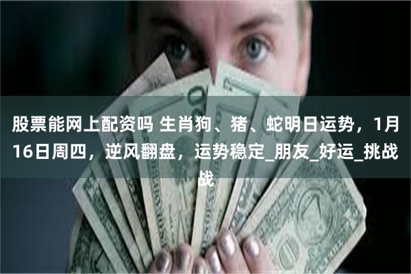 股票能网上配资吗 生肖狗、猪、蛇明日运势,1月16日周四,逆风翻盘,运势稳定_朋友_好运_挑战