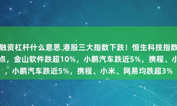 融资杠杆什么意思 港股三大指数下跌！恒生科技指数跌1.1%至5545.47点，金山软件跌超10%，小鹏汽车跌近5%，携程、小米、网易均跌超3%