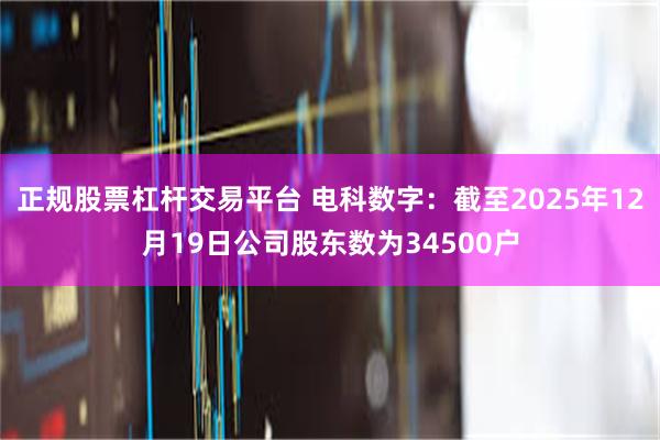 正规股票杠杆交易平台 电科数字：截至2025年12月19日公司股东数为34500户